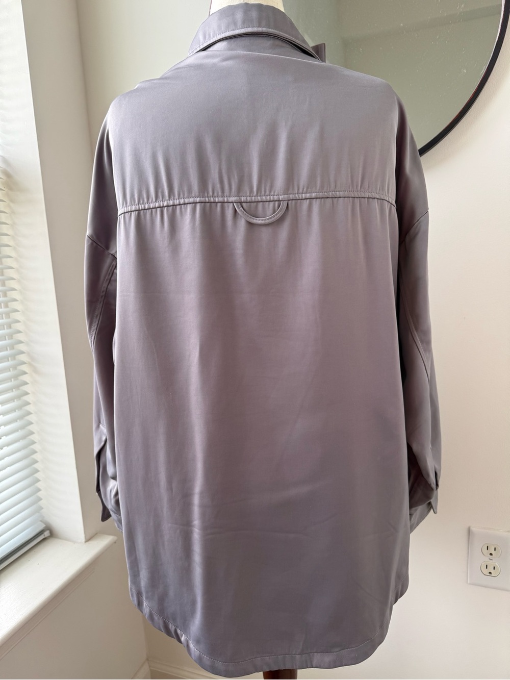 Zara Dusty Mauve Button-Back Overshirt - Picture 3 of 8